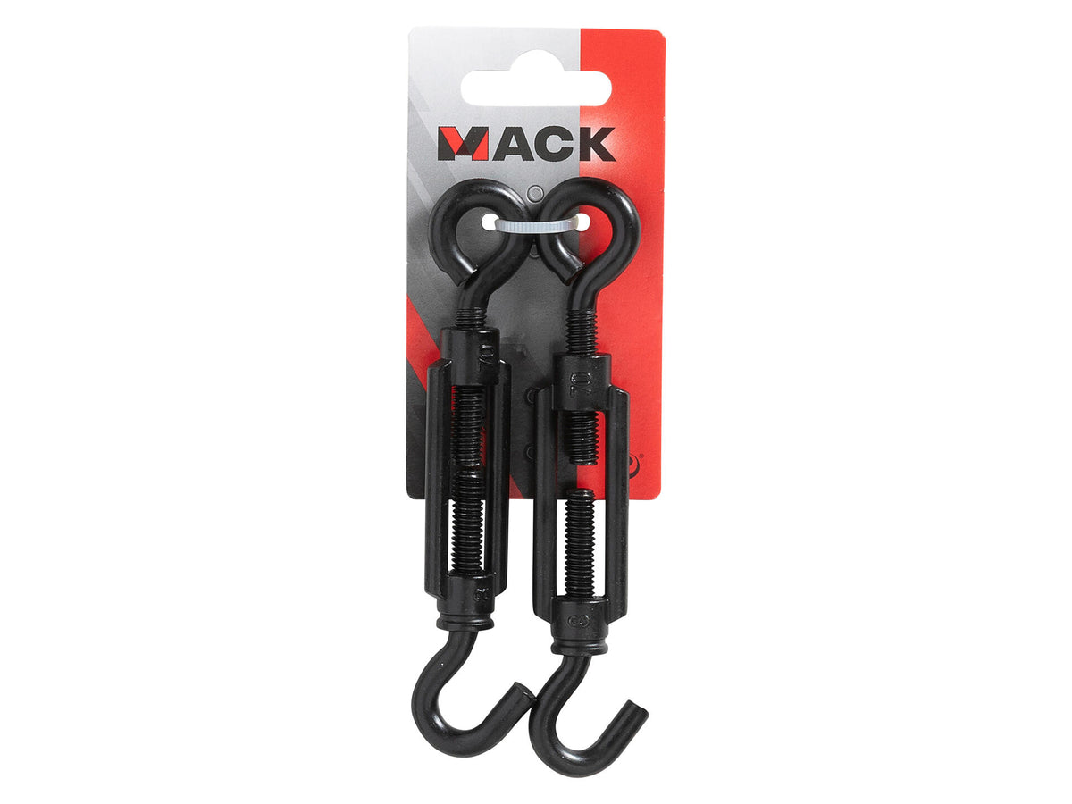 Mack draadspanner met oog en haak M8 70mm zwart 2 stuks