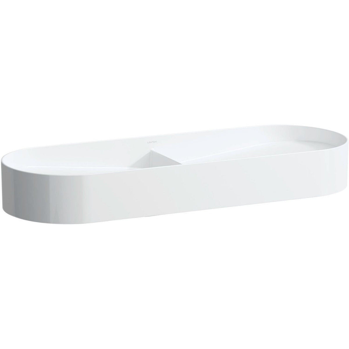 Dubbele opbouw lavabo sonar laufen 100X37 zonder kraangat/overloop wit