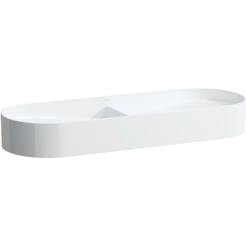 Dubbele opbouw lavabo sonar laufen 100X37 zonder kraangat/overloop wit