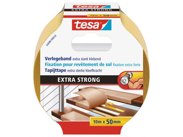 Tesa dubbelzijdige tapijttape 10m x 50mm geel
