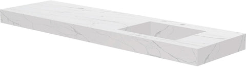TABLET KERAMISCH MARMER PURO LAVABO S RECHTS B180 H10 +KRAANGAT WHITE CALACATTA