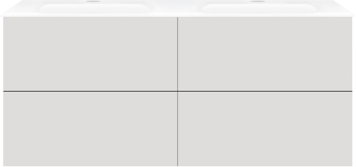 ONDERBOUW COFFEE 2 LADES 120 GRAFIET ZACHT MAT+WASTAFEL RECHTS KUNSTMARMER MAT WIT