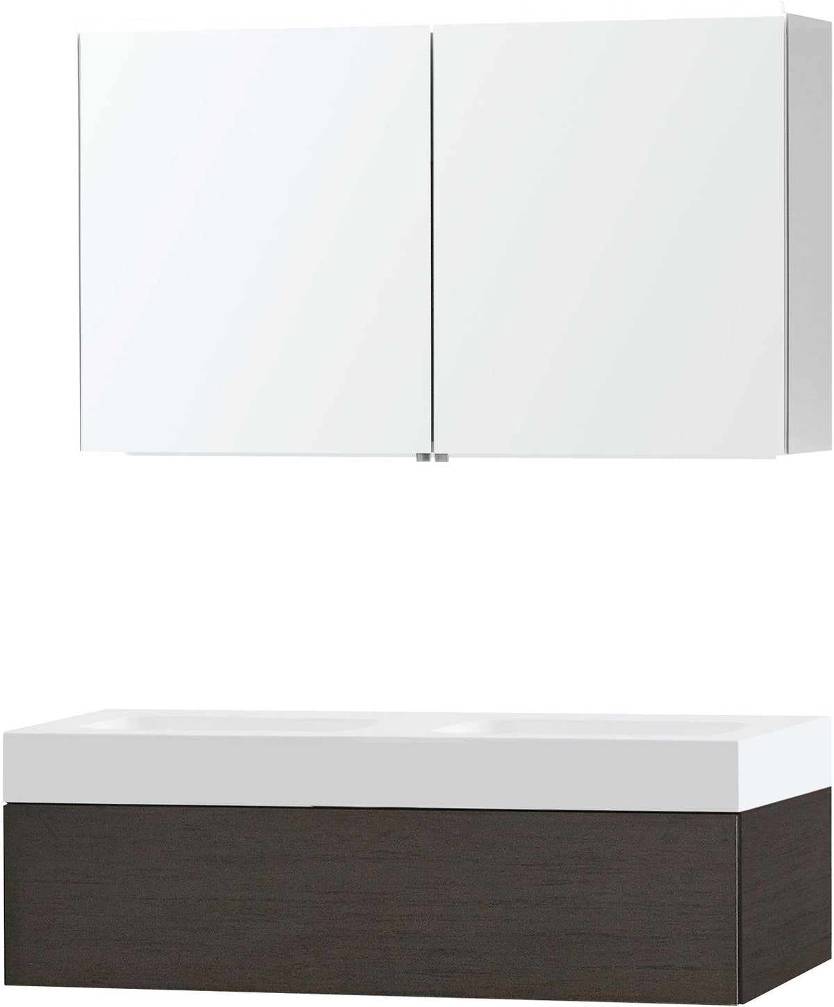 Meubel puro duo wenge 120 1 lade Solid puro spiegelkast