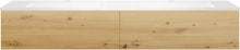 SOUS MEUBLE COFFEE 2 TIROIRS 180 DUO CHENE URBAN +DOUBLE LAVABO EN MARBRE SYNTHETIQUE BLANC MAT