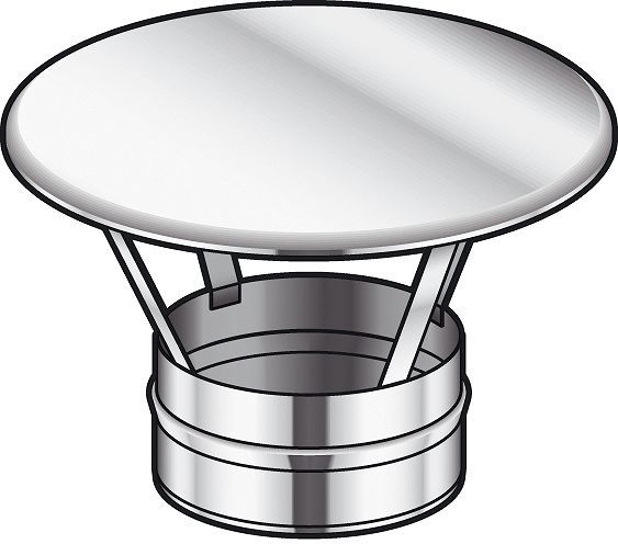 Inox enkelwandig regenkap CONDENSOR POUJOULAT 180MM