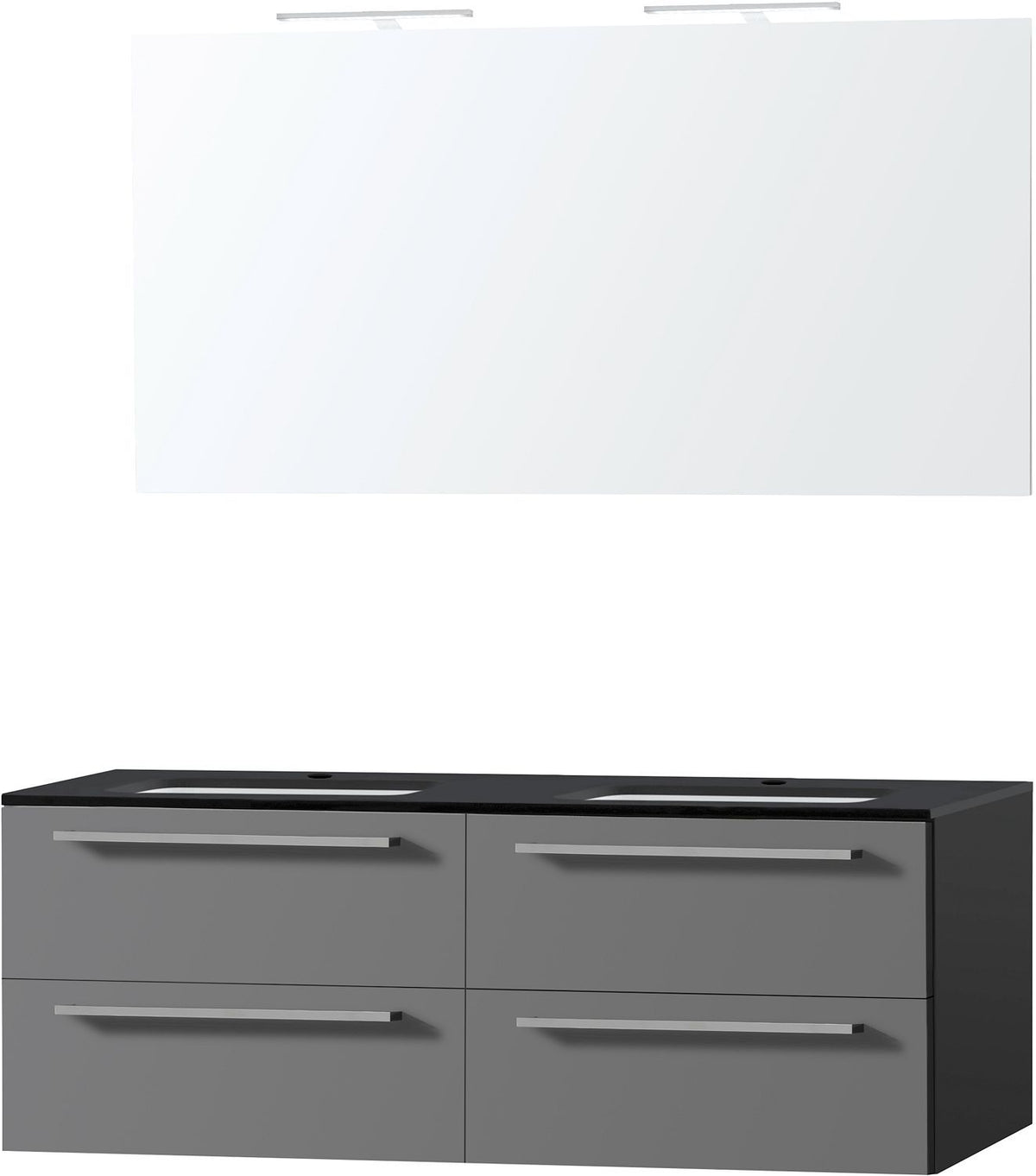 Meubel combo uni leisteen 140 bleu belge spiegel