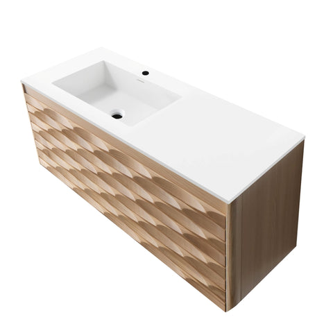 Wastafelset 120 cm met ARGENA onderkast eik met softclose - Wit mat, wastafelsets — SKU MB-19625-23152, EAN 5404029124924