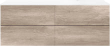 SOUS MEUBLE COFFEE 4 TIROIRS 160 CHENE DECOR FLANELLE+LAVABO DROITE BLANC MAT