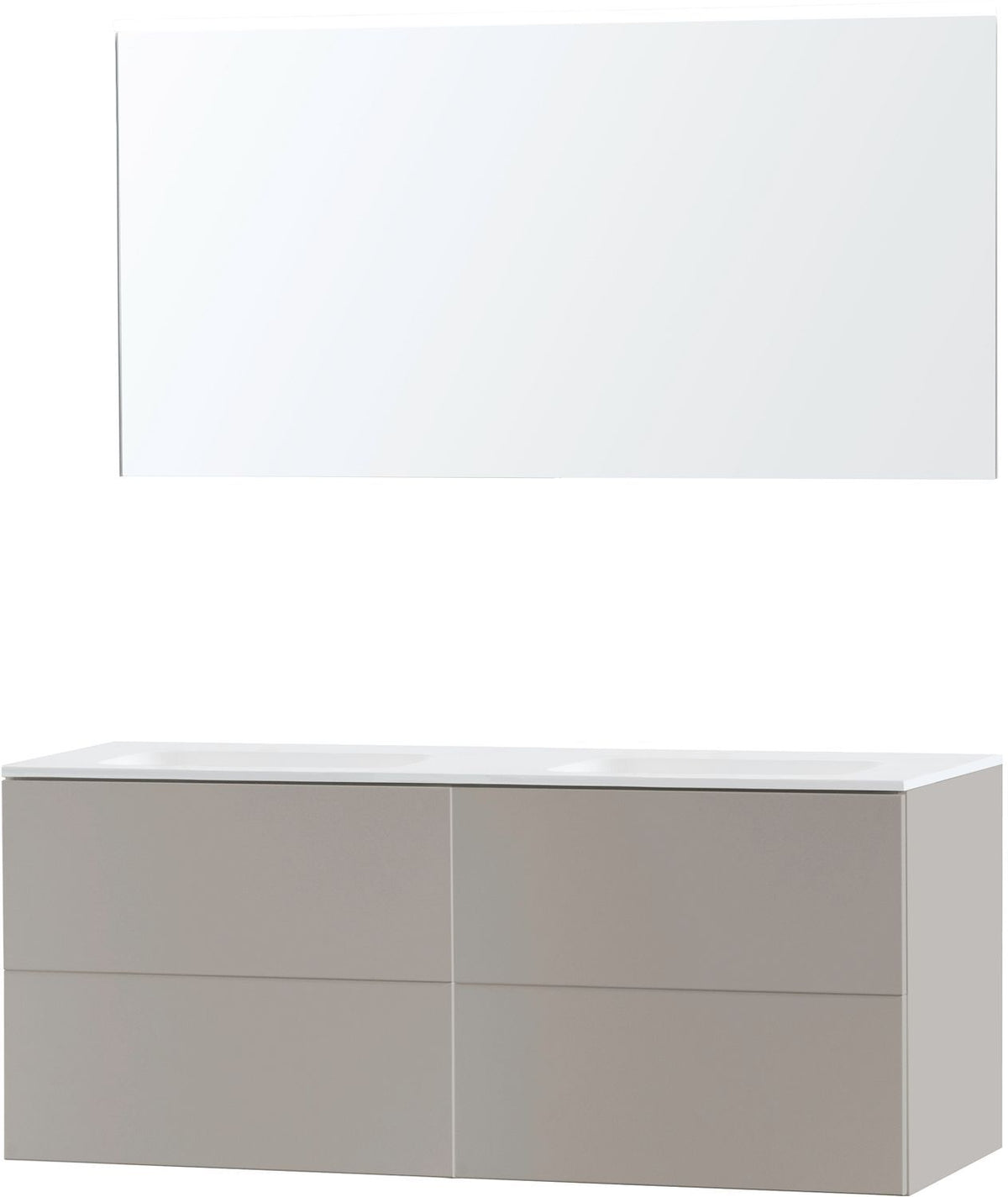 MEUBEL PURO DUO GRIJS 140 SOLID MOLTO SPIEGEL