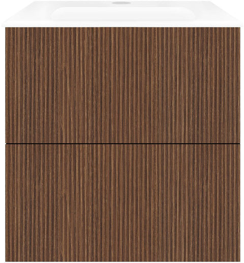 Onderbouw COFFEE 2 lades 60 notelaar smartline+wastafel porselein wit