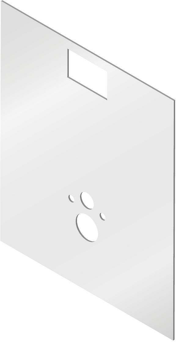 Voorzetwand systemfix/duofix acryl PASPARTOE wit glans/satijn