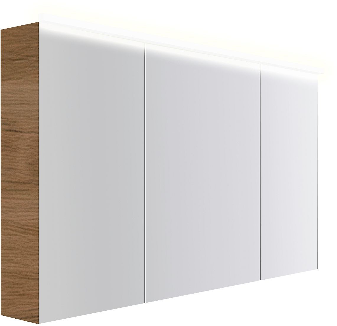 Spiegelkast COFFEE 3 deuren 1400MM 4250K eik Decor caramel, badkamermeubelen — SKU DESCO-193100
