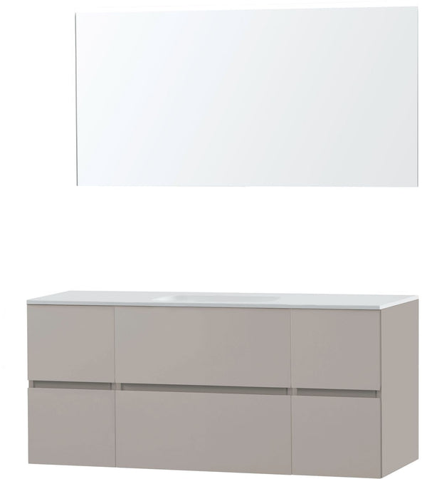 Meubel Molto poedergrijs 140 1 lavabo Solid spiegel