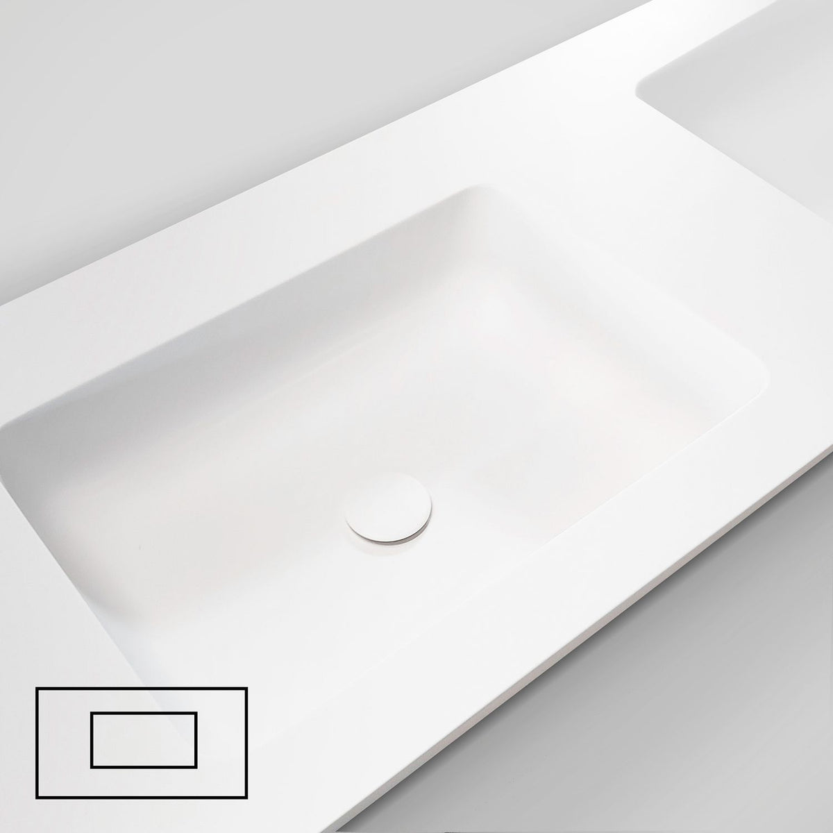 TABLET TAILOR TOP DUBBELE LAVABO LINKS 200CM SOLID XONYX WIT
