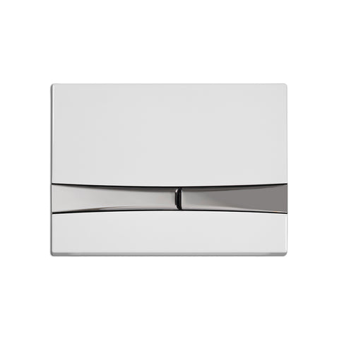 Belvit Milano bedieningsplaat voor 2-mengend spoelen Wit met glanzchrom drukknoppen, bedieningsplaten — SKU MB-18223-21750, EAN 5404029101420