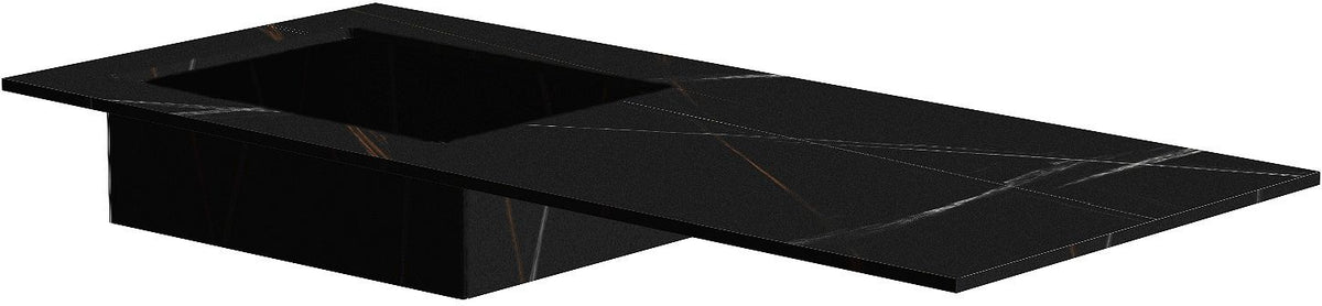 TABLET KERAMISCH MARMER PURO LAVABO S LINKS B120 H1,2 ZONDER KRAANGAT BAMBOO BLACK