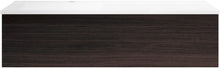 SOUS MEUBLE COFFEE 1 TIROIR 120 CHENE DECOR MOKKA+LAVABO GAUCHE BLANC