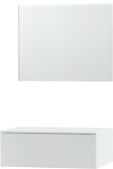 Meubel puro Solo wit 90 1 lade Solid opbouw spiegel