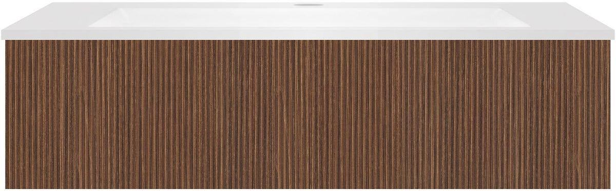 Onderbouw COFFEE 1 lade 120 notelaar Decor smartline+wastafel kunstmarmer wit