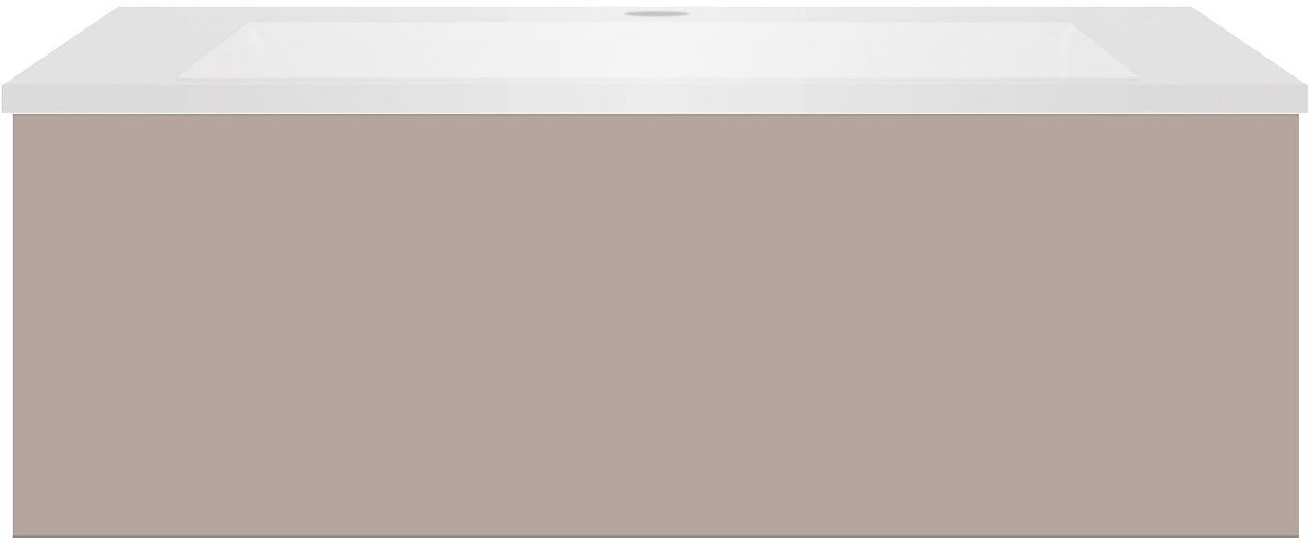 Onderbouw COFFEE 1 lade 90 basaltgrijs+wastafel kunstmarmer wit