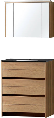 MEUBLE MOLTO SOL CHENE MASSIF SOLO 90 BLEU BELGE ARMOIRE TOILETTE