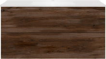 SOUS MEUBLE COFFEE 2 TIROIRS 120 NOYER DECOR VELOURS+LAVABO BLANC MAT