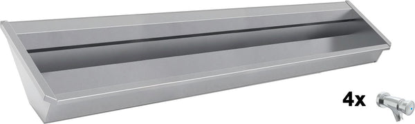 Muurwasgoot sanilav intersan 240CM Rvs 4 zelfsluitende kranen
