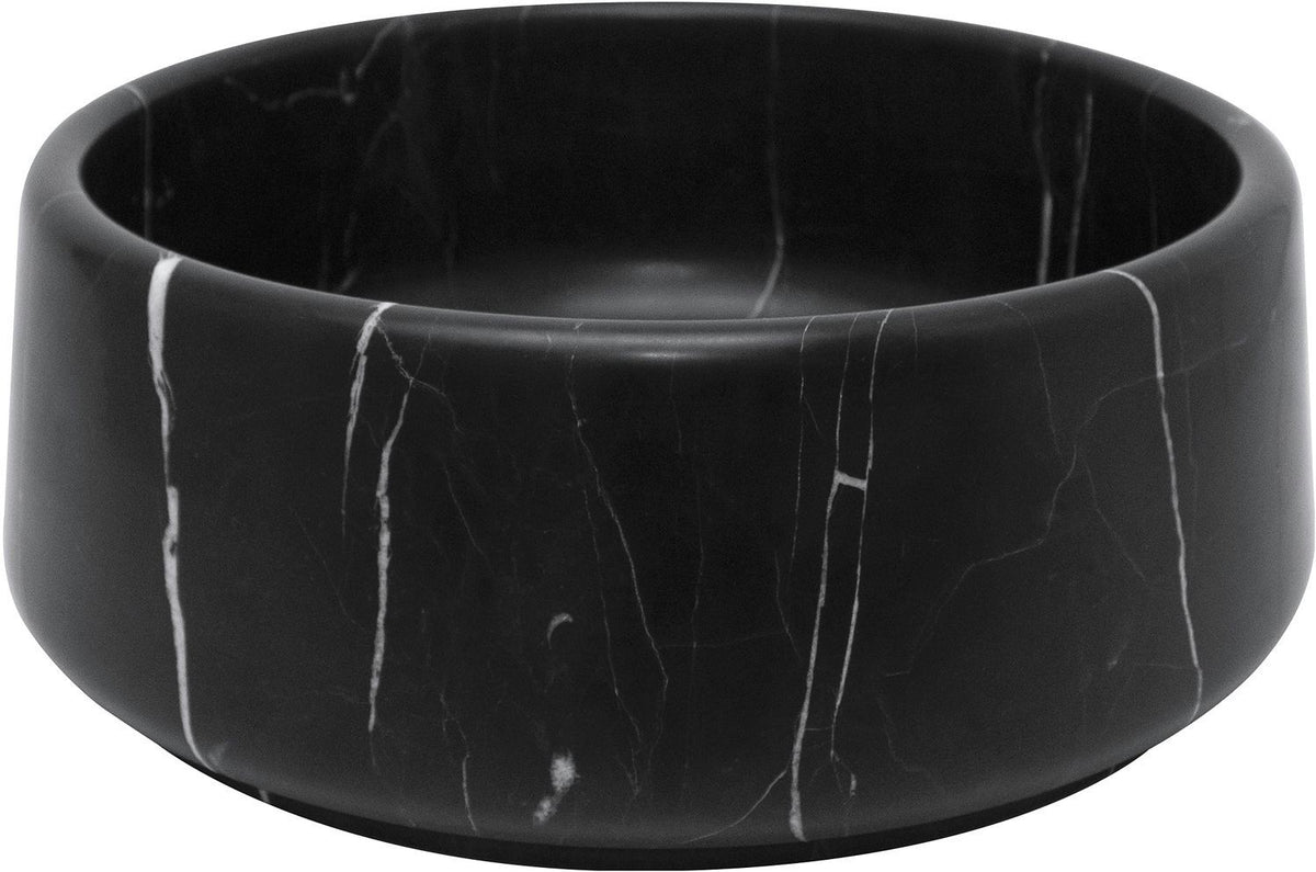 OPBOUWLAVABO MARBO DESCO COLLECTION DIAMETER 38CM ZONDER OVERLOOP NATUURSTEEN ZWART