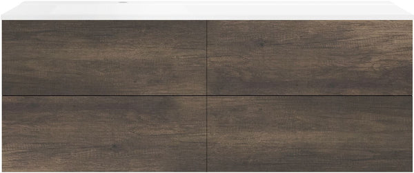 ONDERBOUW COFFEE 4 LADES 160 KASTANJE DECOR TRUFFEL+WASTAFEL LINKS WIT