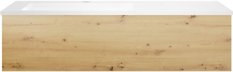Onderbouw coffee 1 lade 120 eiken decor urban+wastafel kunstmarmer links wit, badkamermeubelen — SKU DESCO-191929
