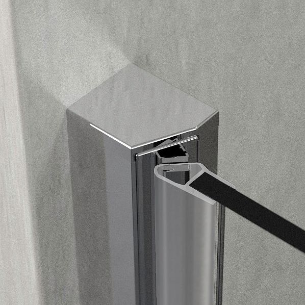 Aanslagprofiel voor nis lift chroom, douchewanden — SKU DESCO-152110