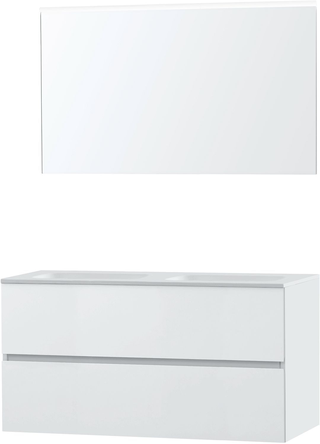 Meubel Molto poederwit 120 Solid spiegel