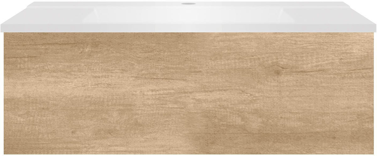 Onderbouw COFFEE 1 lade 90 eiken Decor kasjmier+wastafel wit