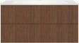 Onderbouw COFFEE 2 lades 100 notelaar Decor smartline+wastafel kunstmarmer mat wit