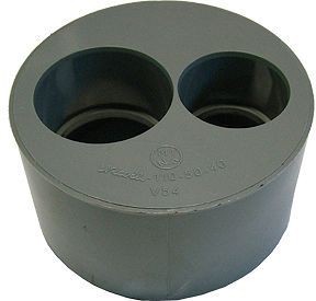 PVC VERLOOPSTUK GRIJS MF DUBBEL 110-40-40MM