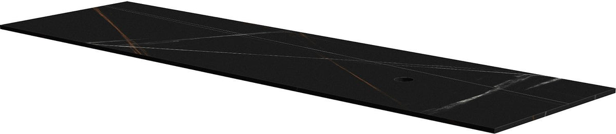 TABLET KERAMISCH MARMER PURO B180 H1,2 1AFVOERGAT RECHTS BAMBOO BLACK