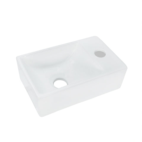 Aloni fontein - zonder overloop - kraangat rechts - keramiek - 30,5X11X19CM - glanzend wit, handenwassers — SKU MB-16215-19742, EAN 5404024105454
