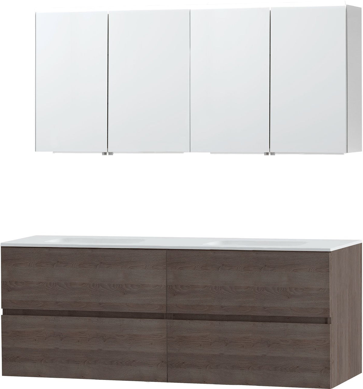 MEUBEL MOLTO EIK GRIJS 160 SOLID SPIEGELKAST