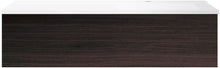 SOUS MEUBLE COFFEE 1 TIROIR 120 CHENE DECOR MOKKA+LAVABO DROITE BLANC