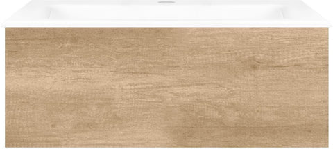 Onderbouw COFFEE 1 lade 80 eiken Decor kasjmier +wastafel porselein wit