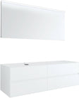 MEUBEL 4LADES+TABLET VOOR OPBOUWLAVABO LINKS TENSO 160CM +KRAANGAT WIT MET SPIEGEL