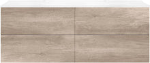 Onderbouw COFFEE 4 lades 160 duo eiken Decor flanel +dubbele wastafel mat wit