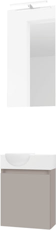 LAVE-MAINS FORM MINI QUO GAUCHE/ 1 PORT/MIROIR LUMIERE LED POUDRE GRIS