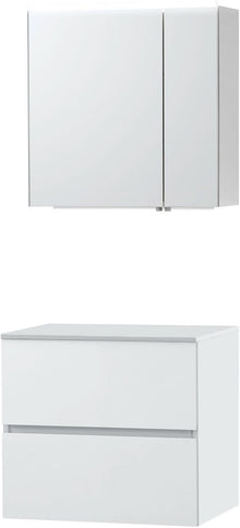 MEUBLE MOLTO POUDRE BLANC 70 POUR LAVABO A POSER SOLID ARMOIRE TOILETTE