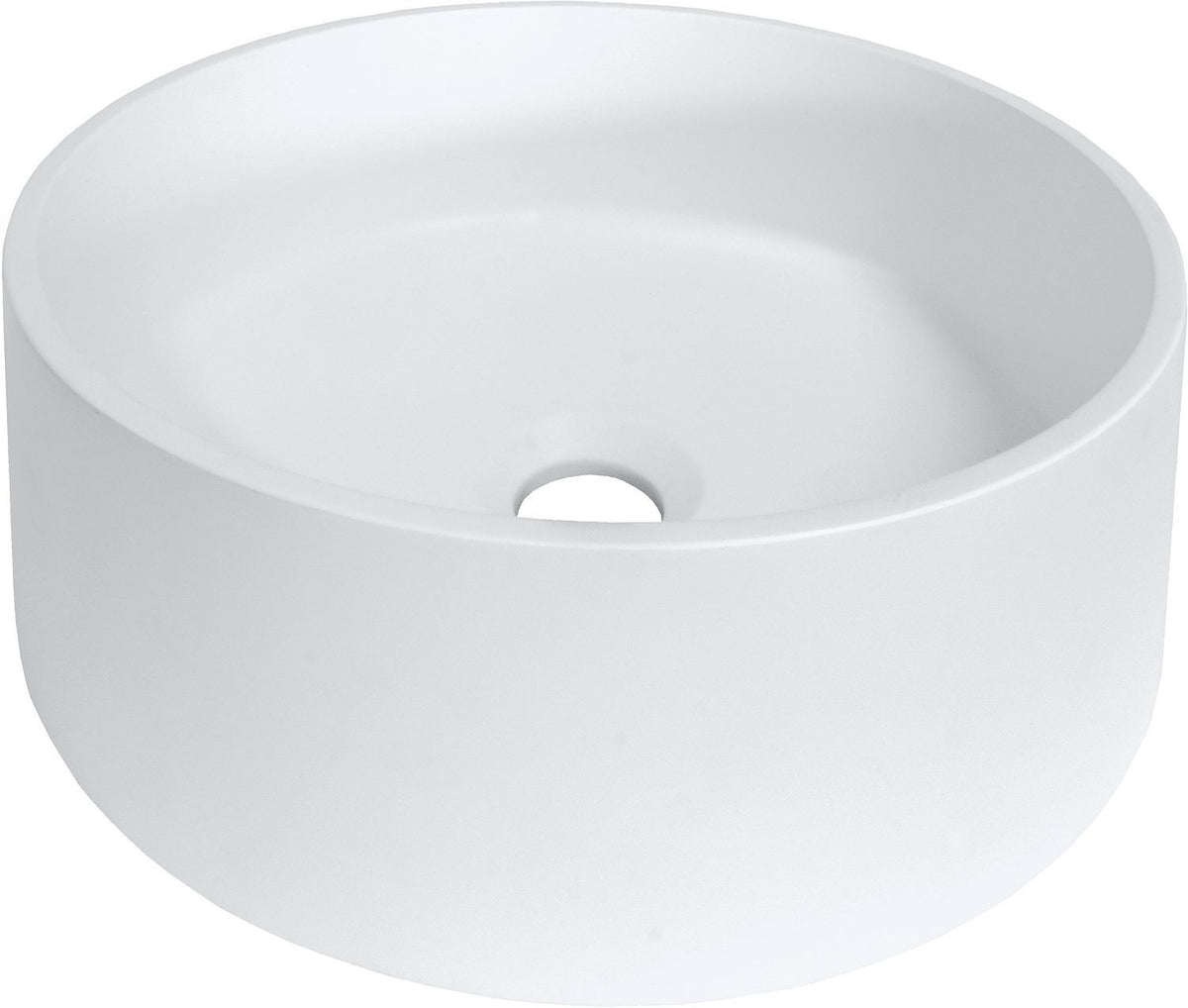 Combo/molto/puro lavabo opbouw rond 36CM kunstmarmer zonder overloop wit