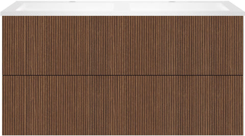 Onderbouw COFFEE 2 lade 120 duo notelaar Smartline + dubbele wastafel kunstmarmer wit