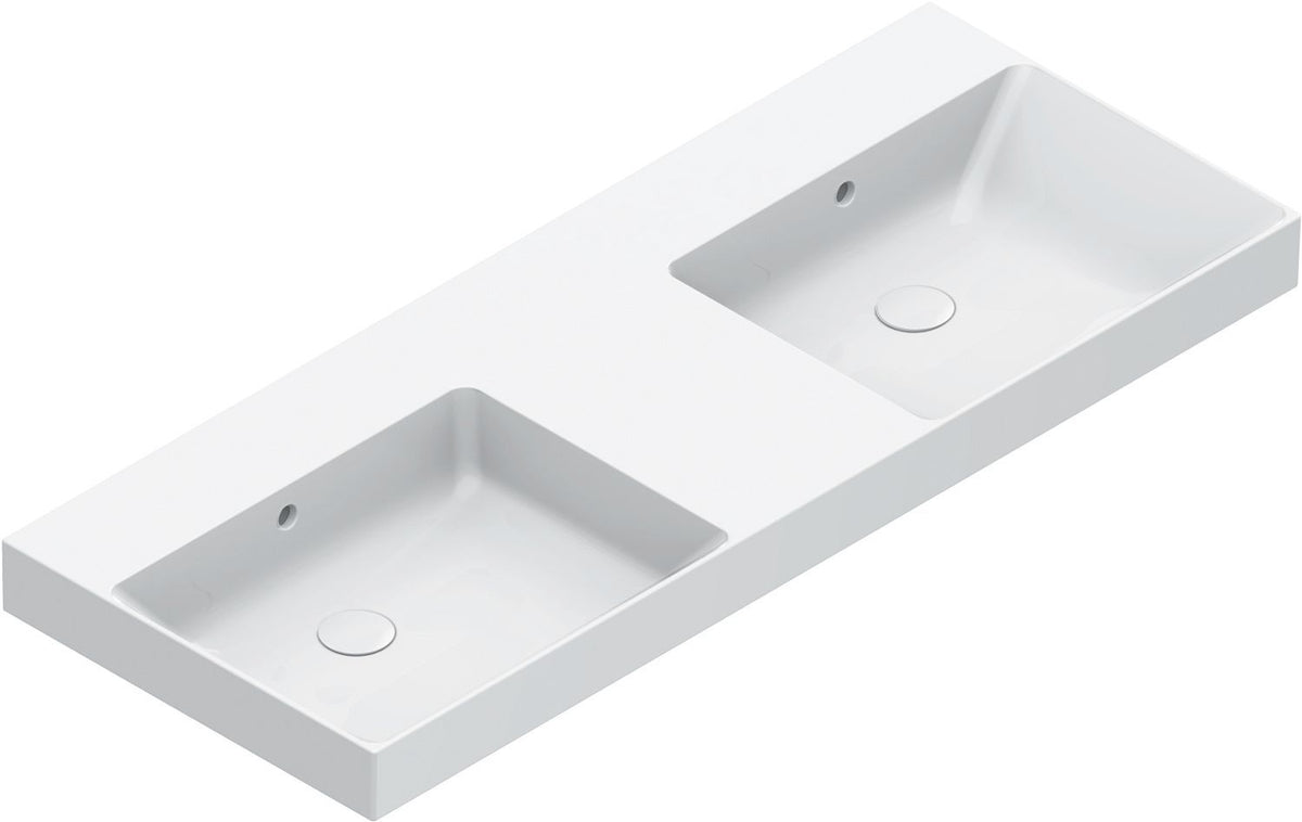 Lavabo Zero catalano cataglaze+ 125X50CM dubbel wit