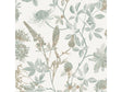 Vliesbehang bladeren groen/ecru 53cm x 10m