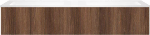 Onderbouw COFFEE 2 lades 160 duo notelaar smartline+dubbele wastafel kunstmarmer wit