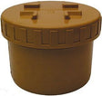 PVC stop +schroefdeksel riool 200MM rood/bruin